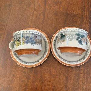 Tea cups with matching saucers